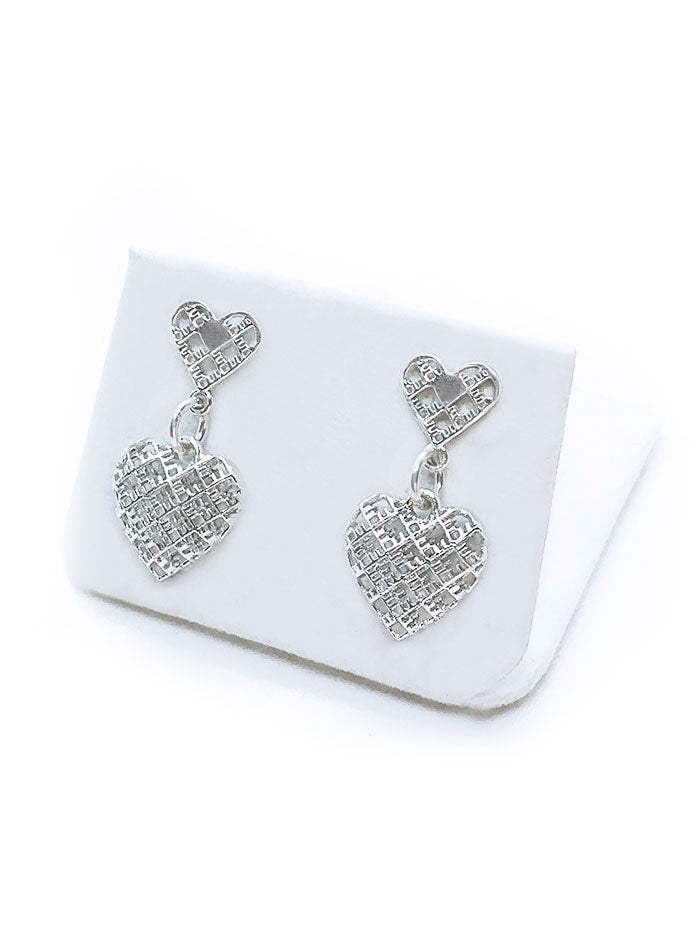 Recycled silver & gold plated earrings 2HEARTS
