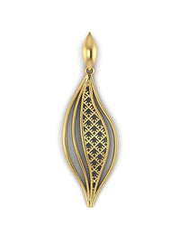 Recycled silver & gold plated pendant WAVY *P