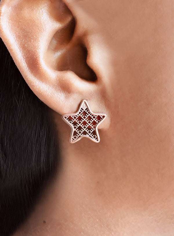 Recycled silver & gold earrings MINISTAR *P