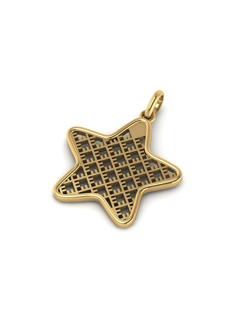 Recycled silver & gold plated pendant STAR *P