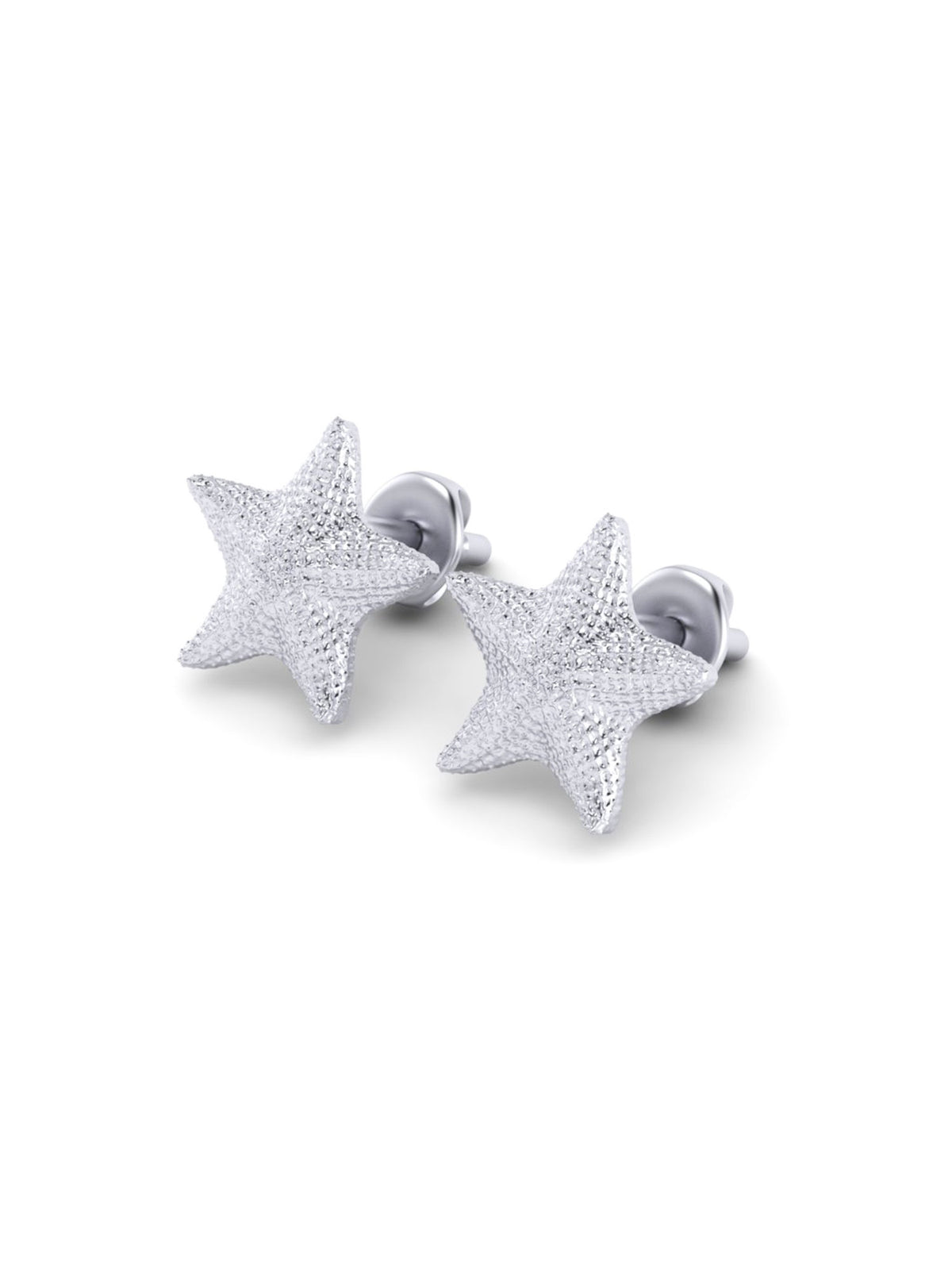 Recycled silver & gold plated stud earrings SEA STAR