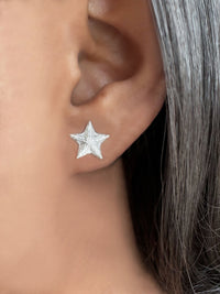 Recycled silver & gold plated stud earrings SEA STAR