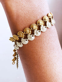 Recycled silver & gold plated SHELLS BRACELET