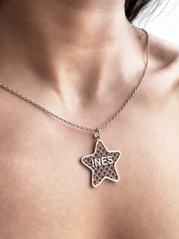 Recycled silver & gold plated pendant STAR *P