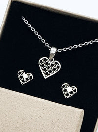 Recycled silver & gold plated HEARTS SET *P