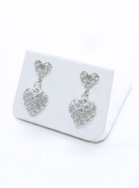 Recycled silver & gold plated earrings 2HEARTS