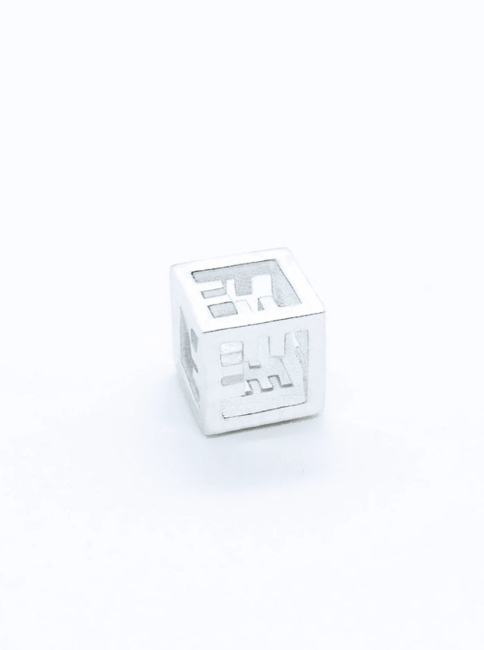 Recycled silver & gold plated pendant AIRY CUBE *P