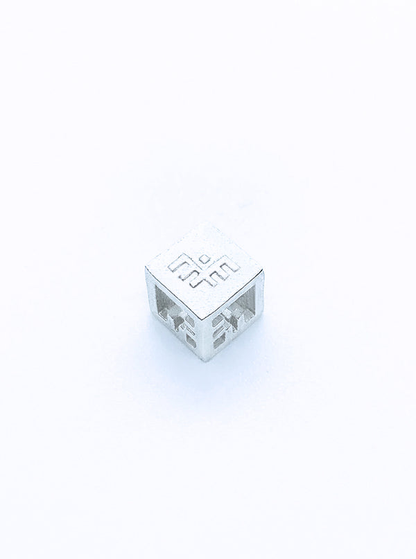 Recycled silver & gold plated pendant AIRY CUBE *P