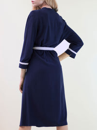 Navy blue bamboo shirt dress SORGO