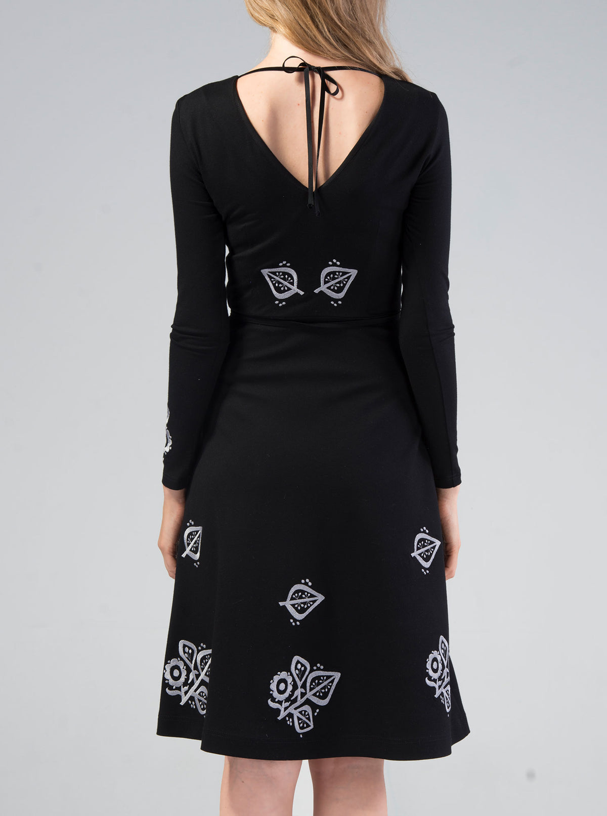 Black bamboo embroidered dress SUSI