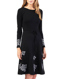 Black bamboo embroidered dress SUSI