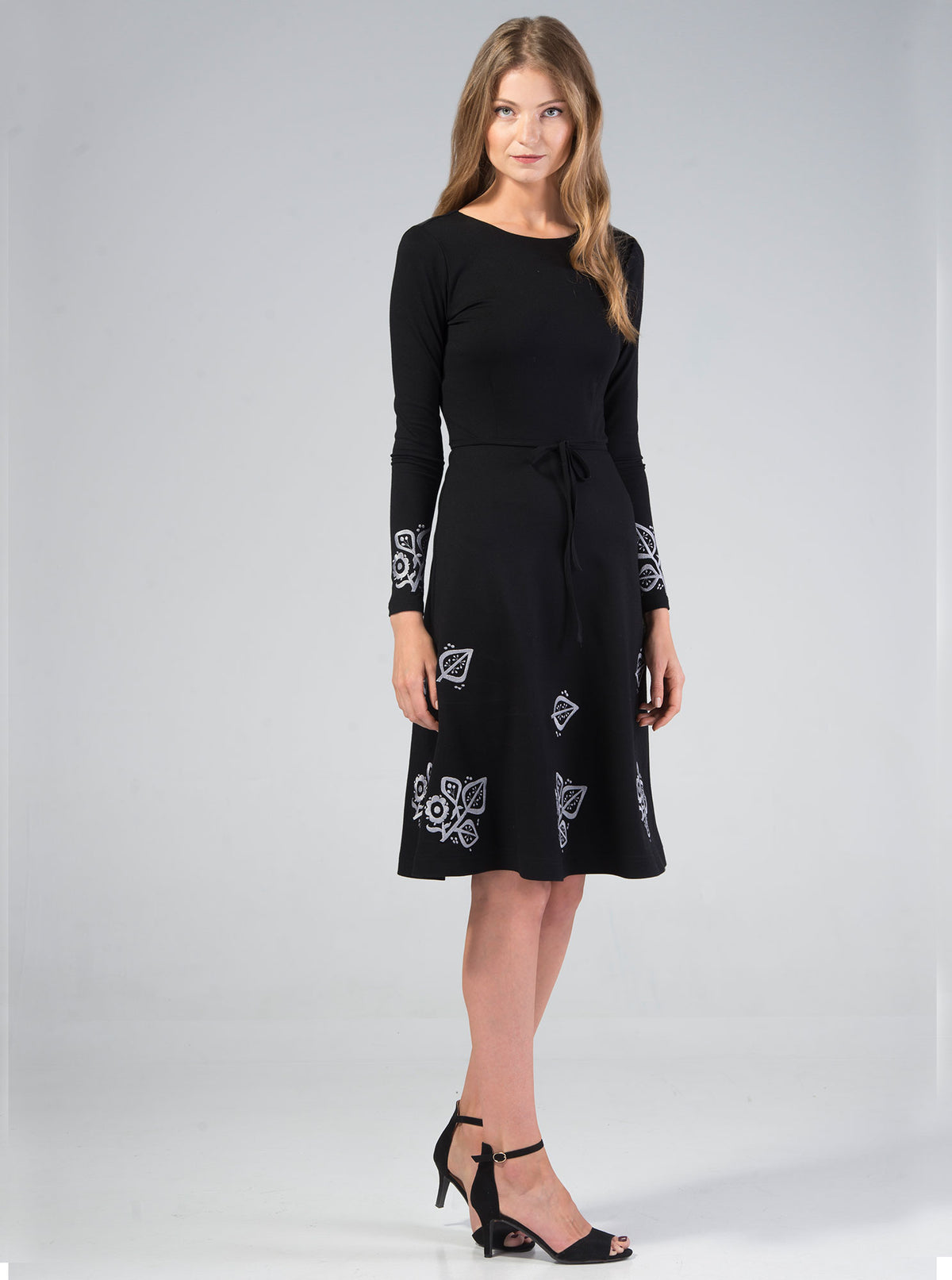 Black bamboo embroidered dress SUSI