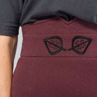 Bordeaux Red Organic Cotton Pencil Skirt VAIKE