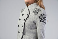 Melange embroidered organic cotton jacket HALLIKE