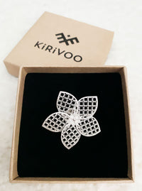 Eco silver brooch FLOWER *P