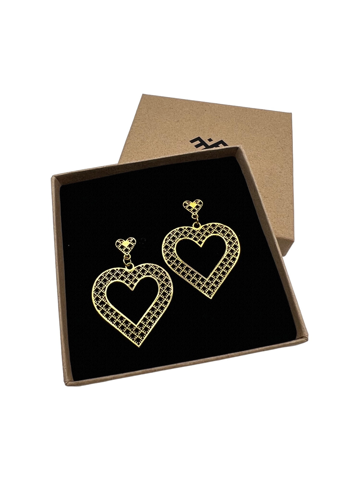 Recycled silver & gold plated earrings BIG HEART