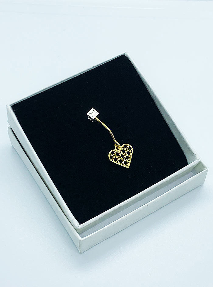 Recycled silver & gold plated belly button HEART *P