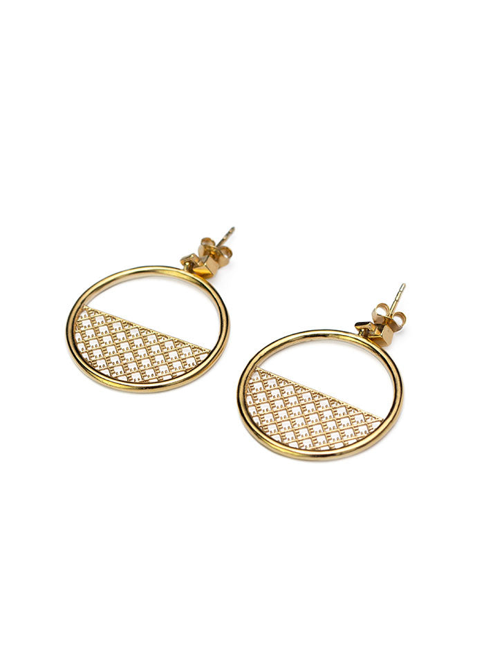 Recycled silver & gold plated silver hoop earrings CIRCOS *P