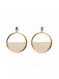 Recycled silver & gold plated silver hoop earrings CIRCOS *P