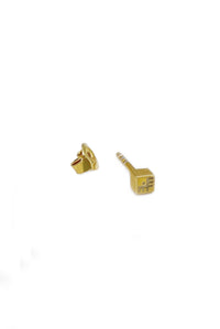 Recycled silver & gold plated stud earrings TINY *P