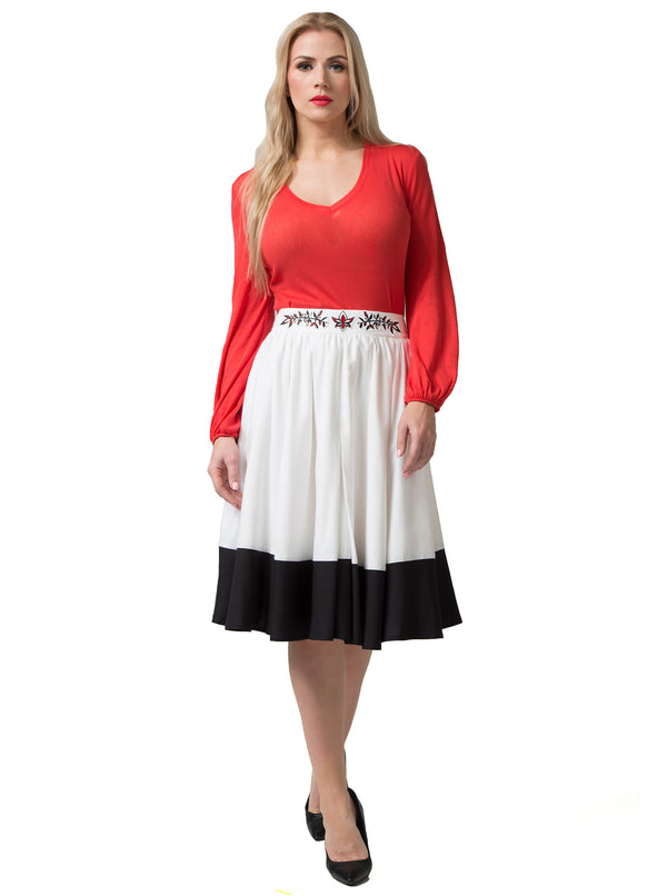 Multi-Color Bamboo Embroidered Skirt SIMONE