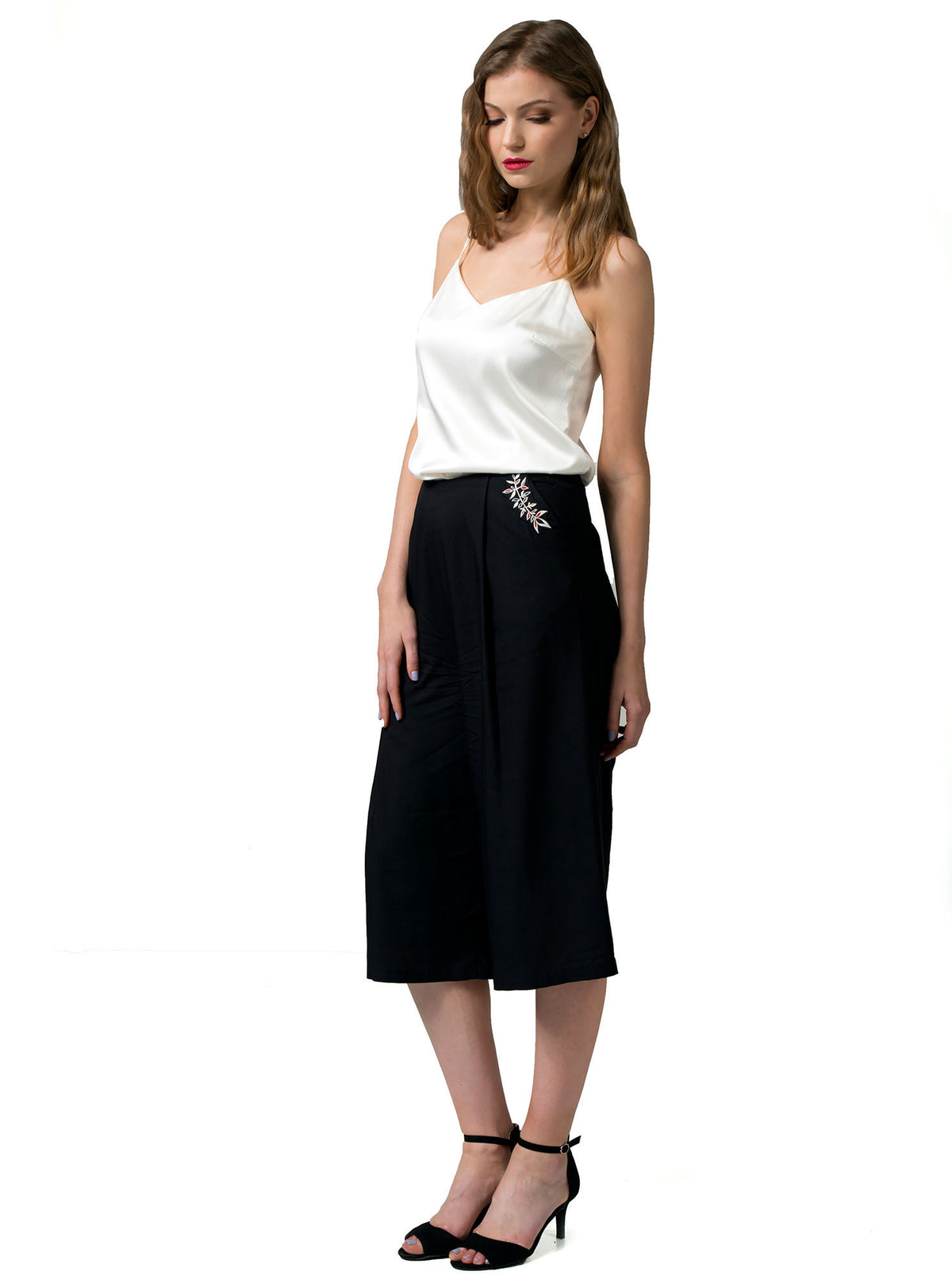 Black Bamboo Culotte Trousers PERIT