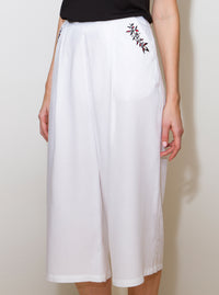 White Bamboo Culotte Trousers PERIT