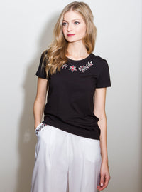 Black Organic Blend T-shirt PRIGITTE