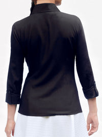 Black Bamboo Shirt with Adjustable Sleeves ODER