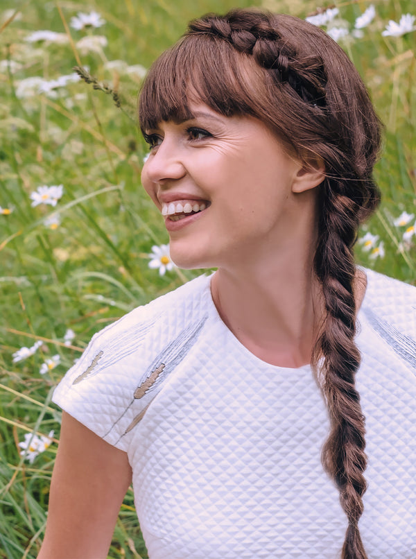 White Organic Cotton Embroidered Blouse VILI