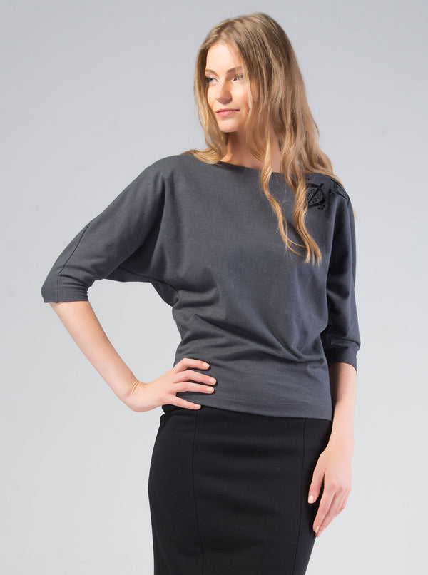 Grey Organic cotton/Hemp Blouse TAEVI