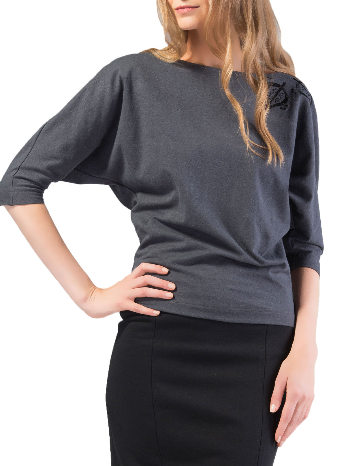 Grey Organic cotton/Hemp Blouse TAEVI