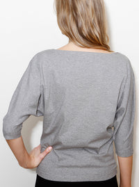 Grey Marl Organic Cotton Blouse TAEVI