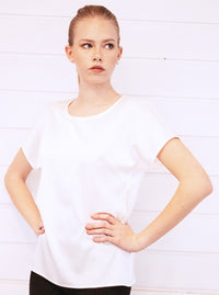 White Organic Peace Silk Blouse KAIA