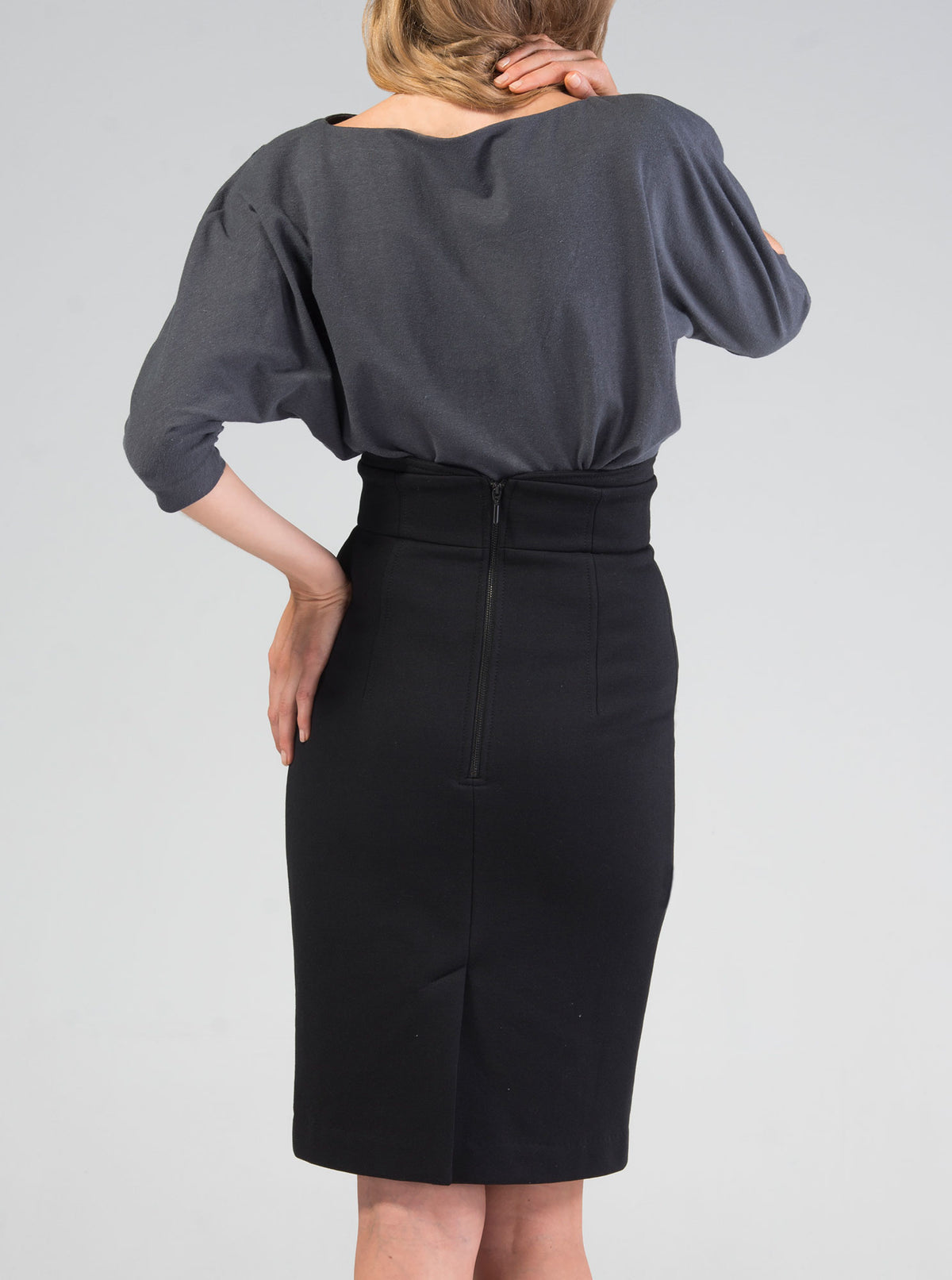 Black Organic Cotton Pencil Skirt VAIKE